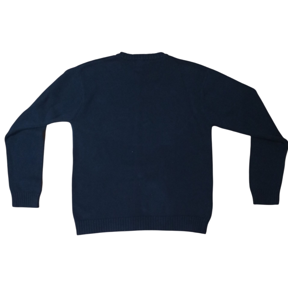 Blueink Men's Cotton  Blue Argyle Crewneck Sweater - Picture 5 of 5